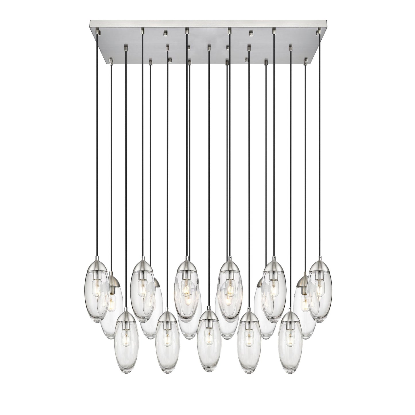 Arden 17 Light Linear Chandelier Brushed Nickel