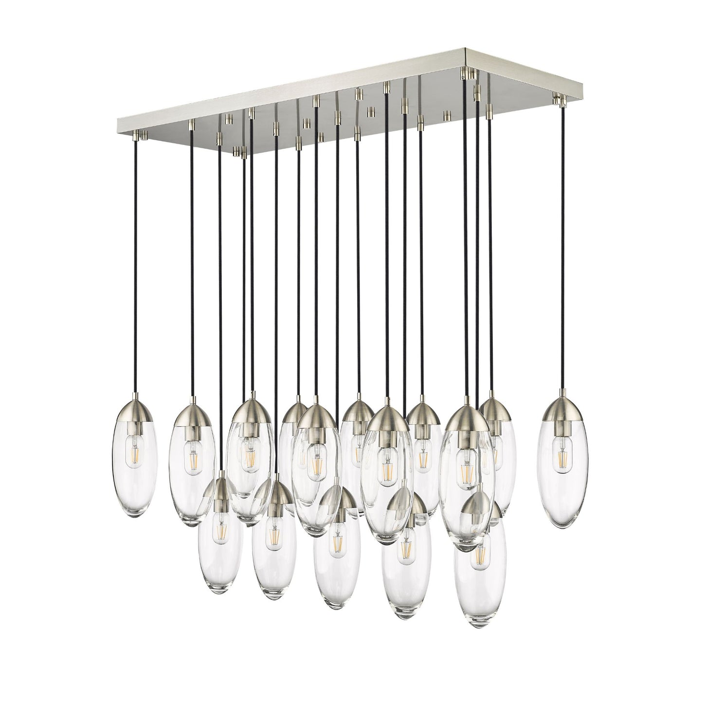 Arden 17 Light Linear Chandelier Brushed Nickel