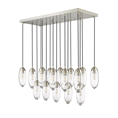 Arden 17 Light Linear Chandelier Brushed Nickel