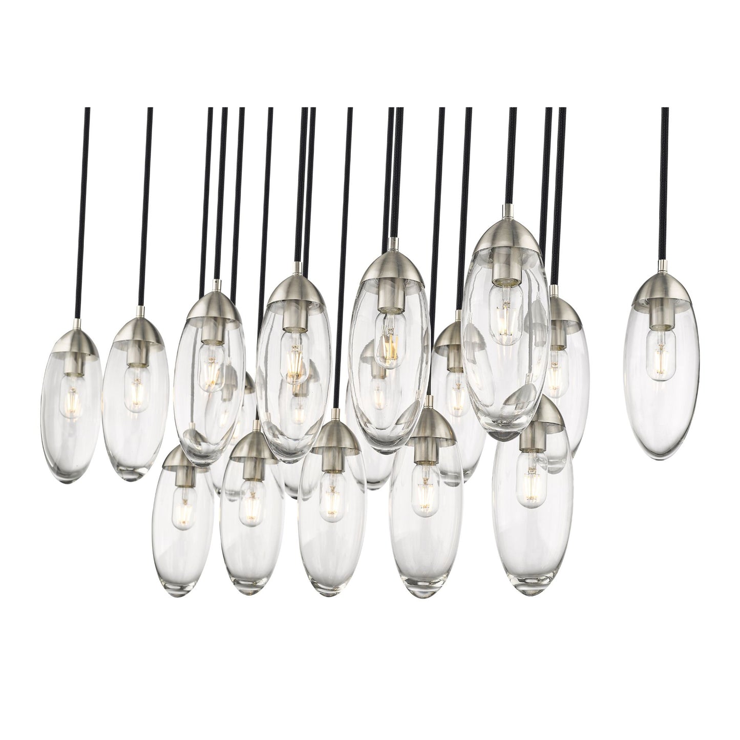 Arden 17 Light Linear Chandelier Brushed Nickel