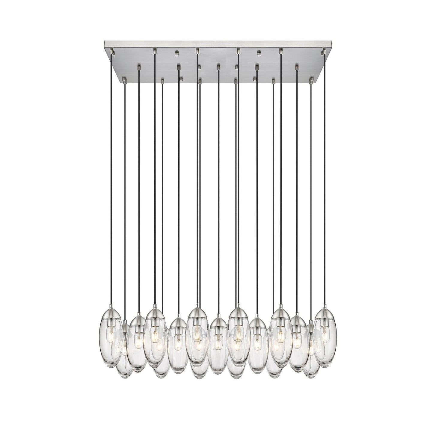Arden 17 Light Linear Chandelier Brushed Nickel
