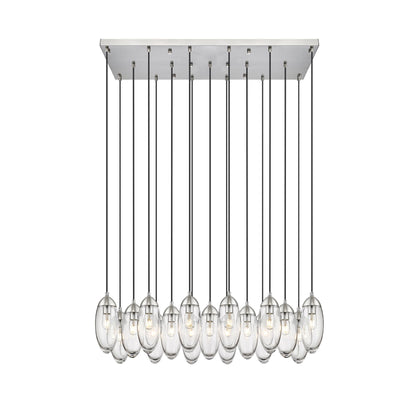 Arden 17 Light Linear Chandelier Brushed Nickel