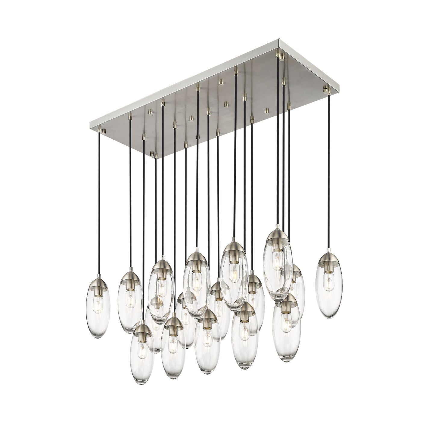 Arden 17 Light Linear Chandelier Brushed Nickel