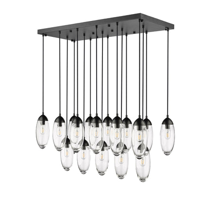 Arden 17 Light Linear Chandelier Matte Black