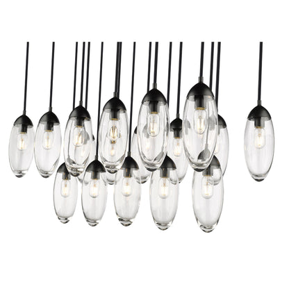 Arden 17 Light Linear Chandelier Matte Black