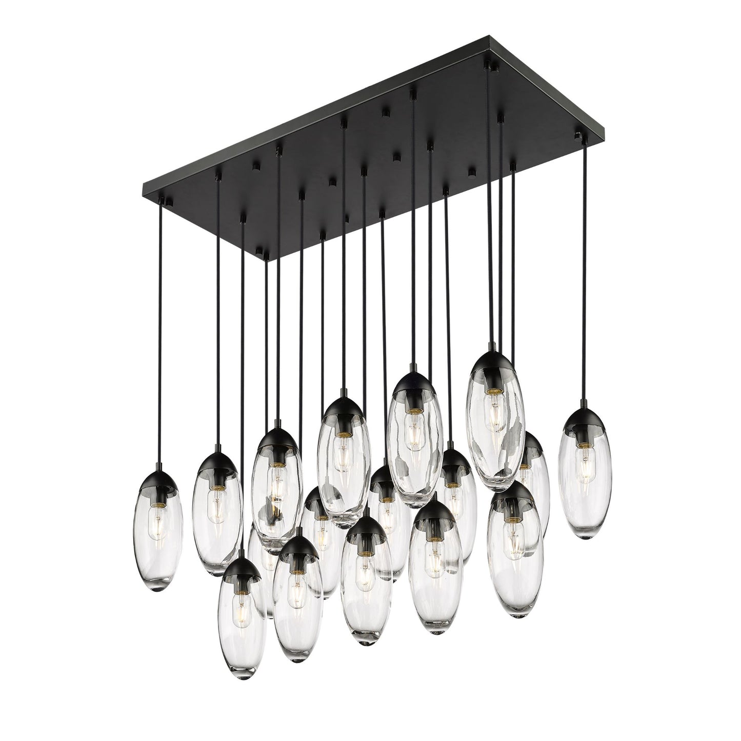 Arden 17 Light Linear Chandelier Matte Black
