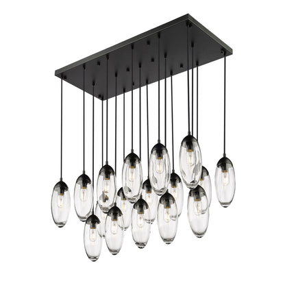 Arden 17 Light Linear Chandelier Matte Black