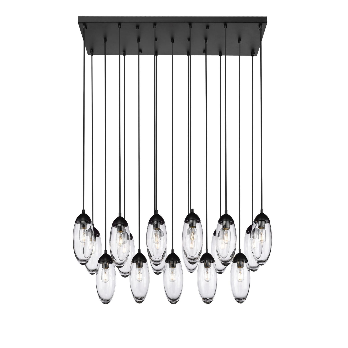 Arden 17 Light Linear Chandelier Matte Black