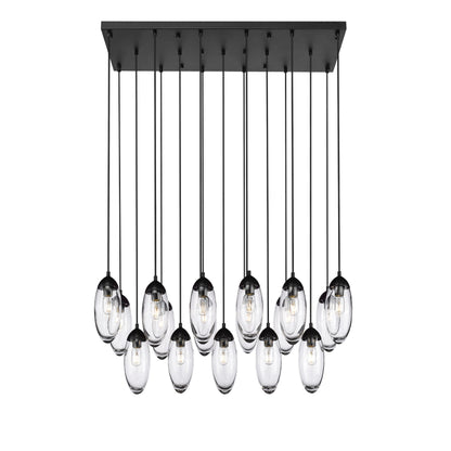 Arden 17 Light Linear Chandelier Matte Black