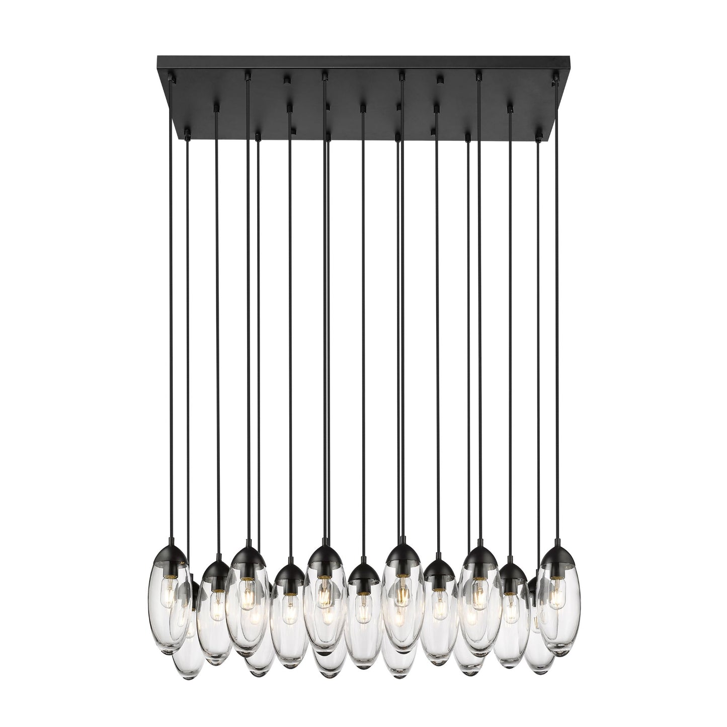 Arden 17 Light Linear Chandelier Matte Black