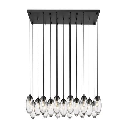 Arden 17 Light Linear Chandelier Matte Black
