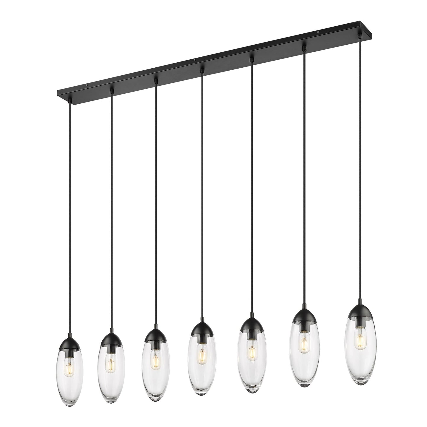 Arden 7 Light Linear Chandelier Matte Black