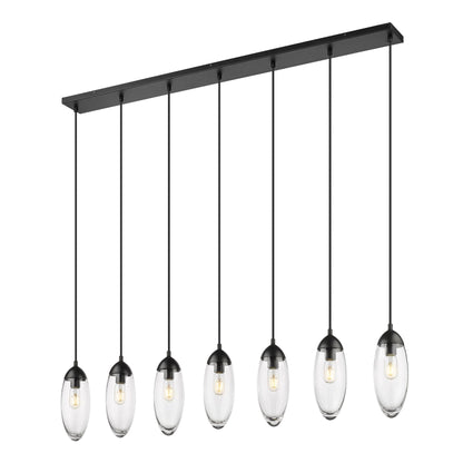 Arden 7 Light Linear Chandelier Matte Black