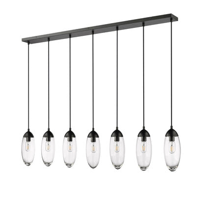Arden 7 Light Linear Chandelier Matte Black