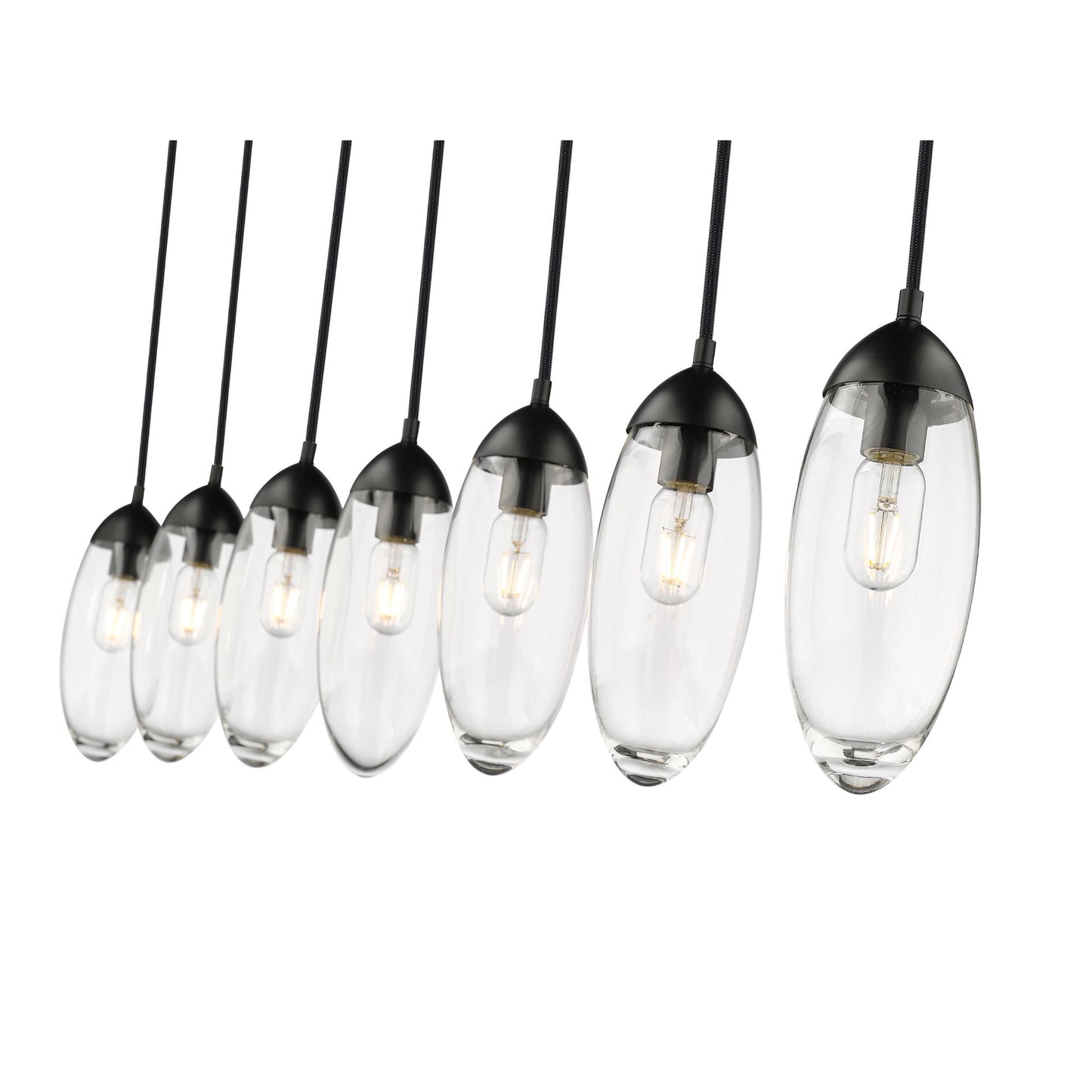 Arden 7 Light Linear Chandelier Matte Black