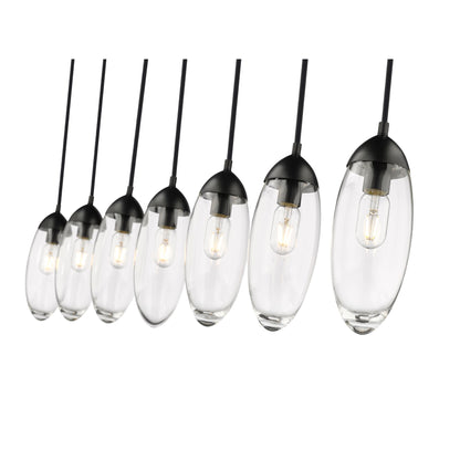 Arden 7 Light Linear Chandelier Matte Black