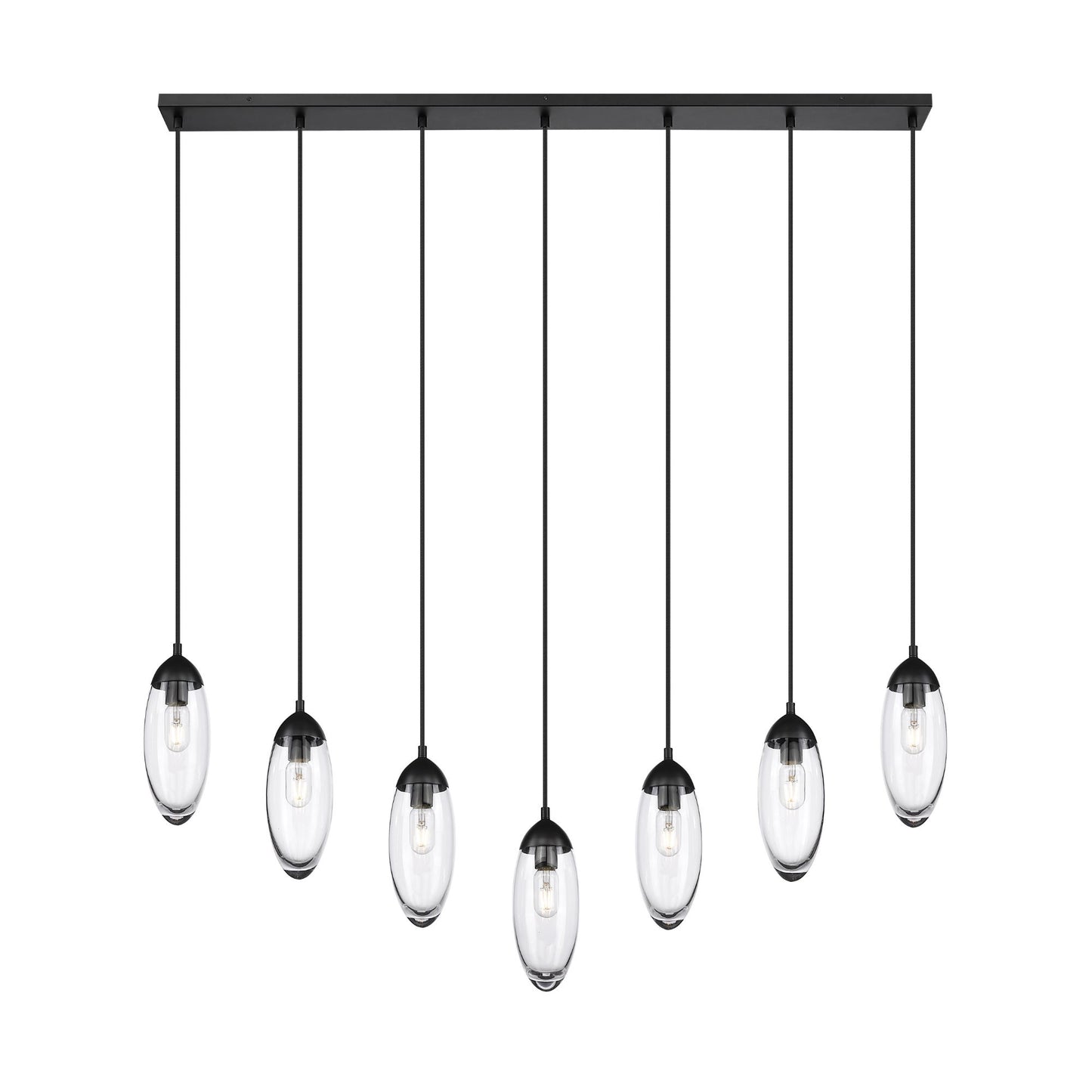 Arden 7 Light Linear Chandelier Matte Black
