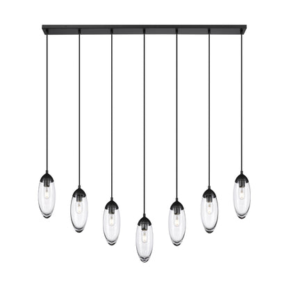 Arden 7 Light Linear Chandelier Matte Black