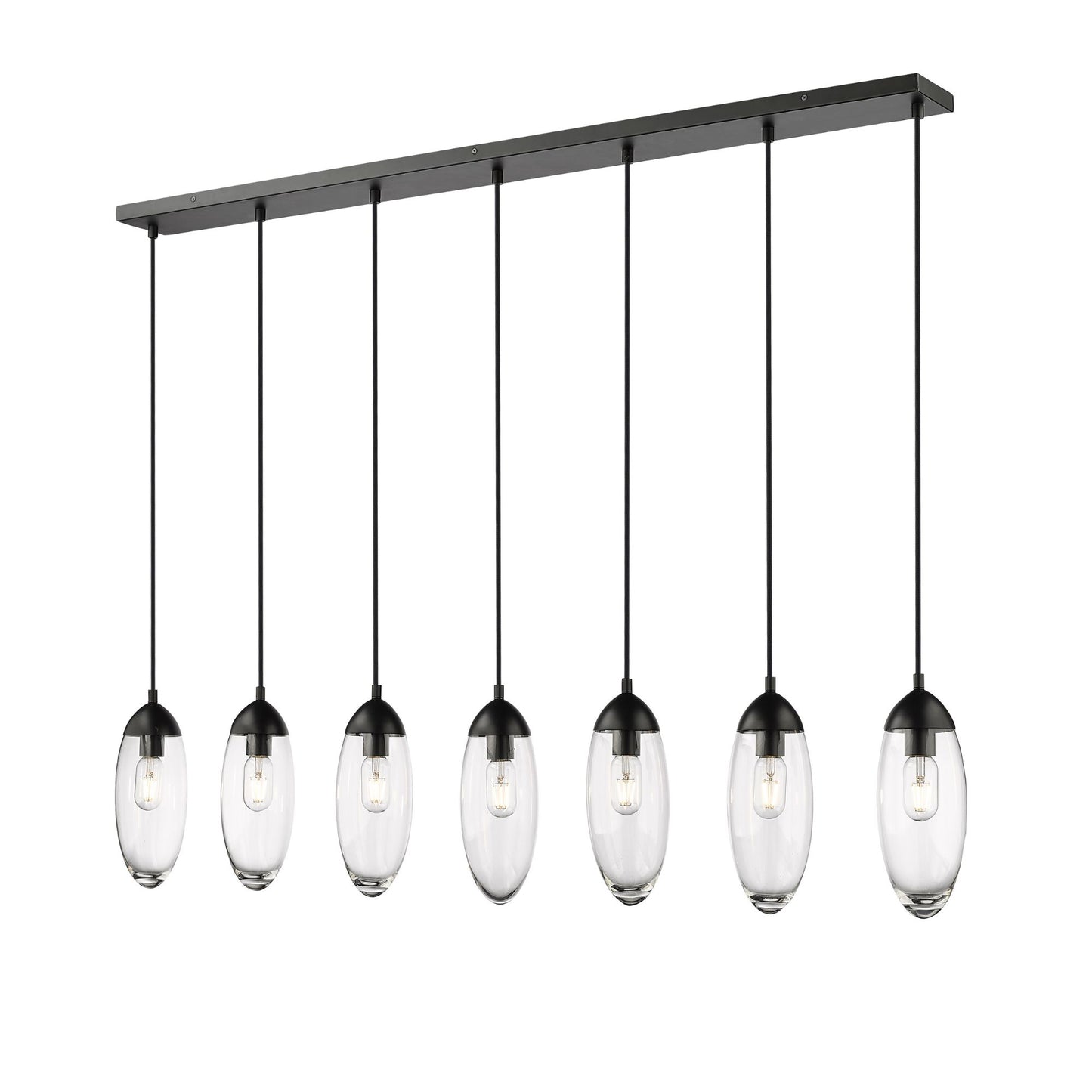 Arden 7 Light Linear Chandelier Matte Black