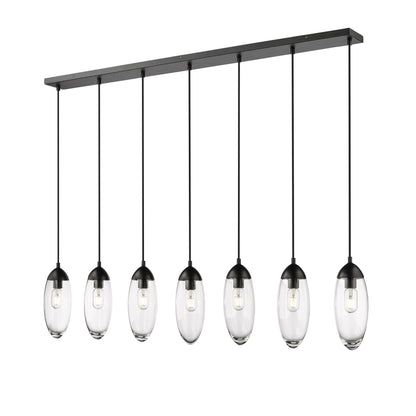 Arden 7 Light Linear Chandelier Matte Black
