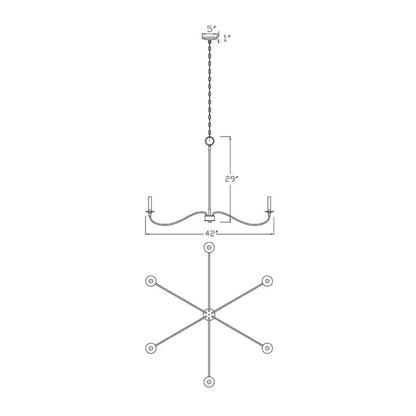 Arrington 6 Light Chandelier Matte Black