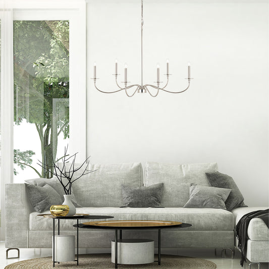 Arrington 6 Light Chandelier Polished Nickel
