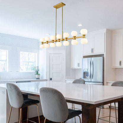 Artemis 14 Light Linear Chandelier Modern Gold
