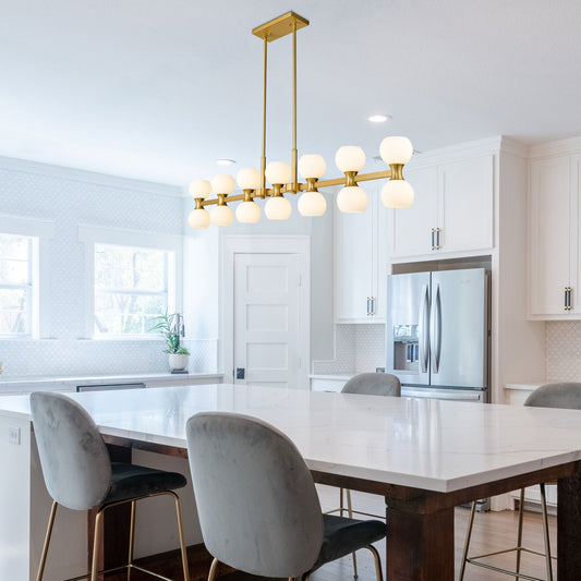 Artemis 14 Light Linear Chandelier Modern Gold