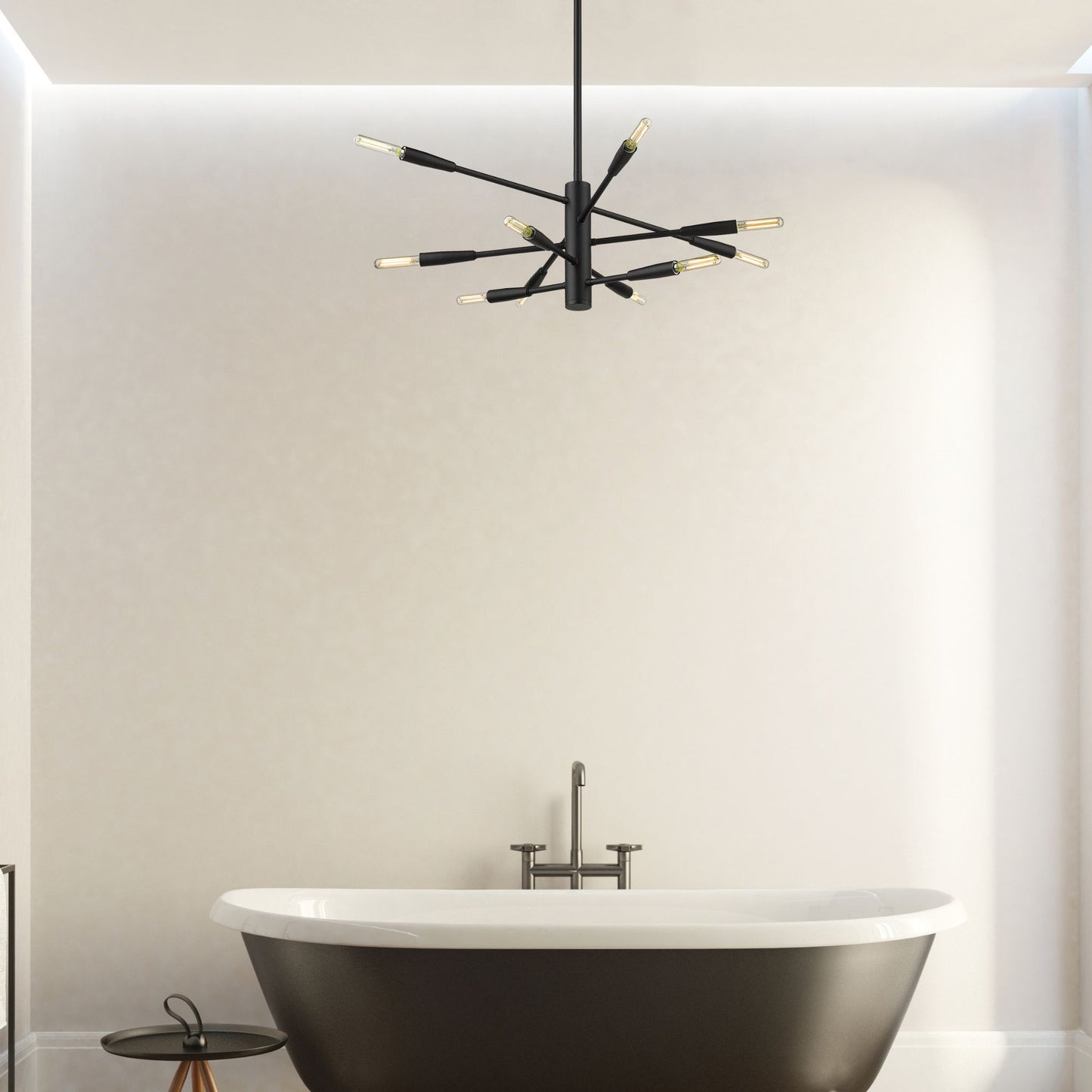 Ascension 10 Light Chandelier Matte Black