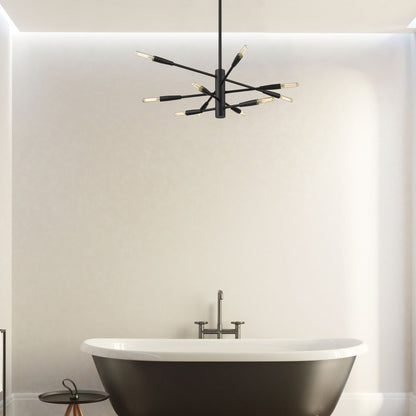 Ascension 10 Light Chandelier Matte Black