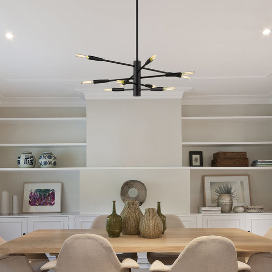 Ascension 10 Light Chandelier Matte Black