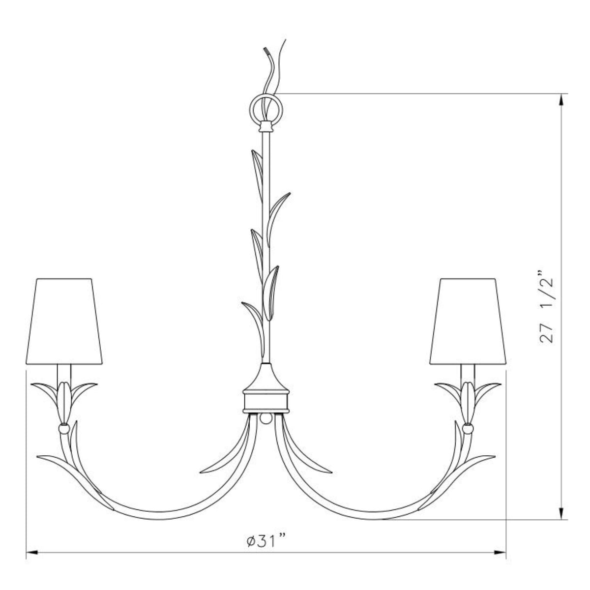Aslin 6 Light Chandelier Textured White