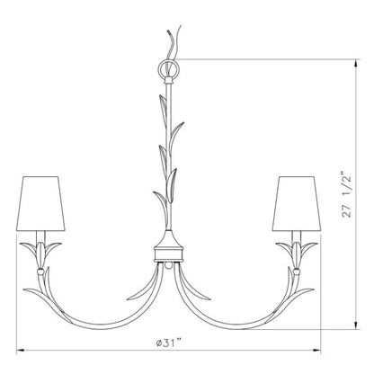 Aslin 6 Light Chandelier Textured White