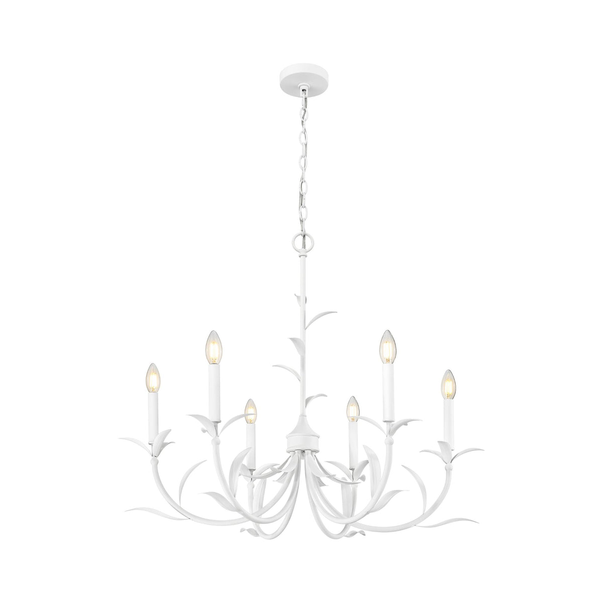 Aslin 6 Light Chandelier Textured White
