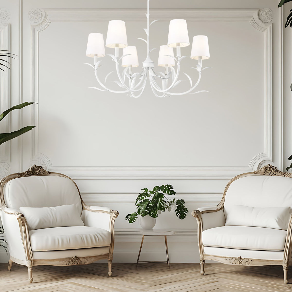 Aslin 6 Light Chandelier Textured White