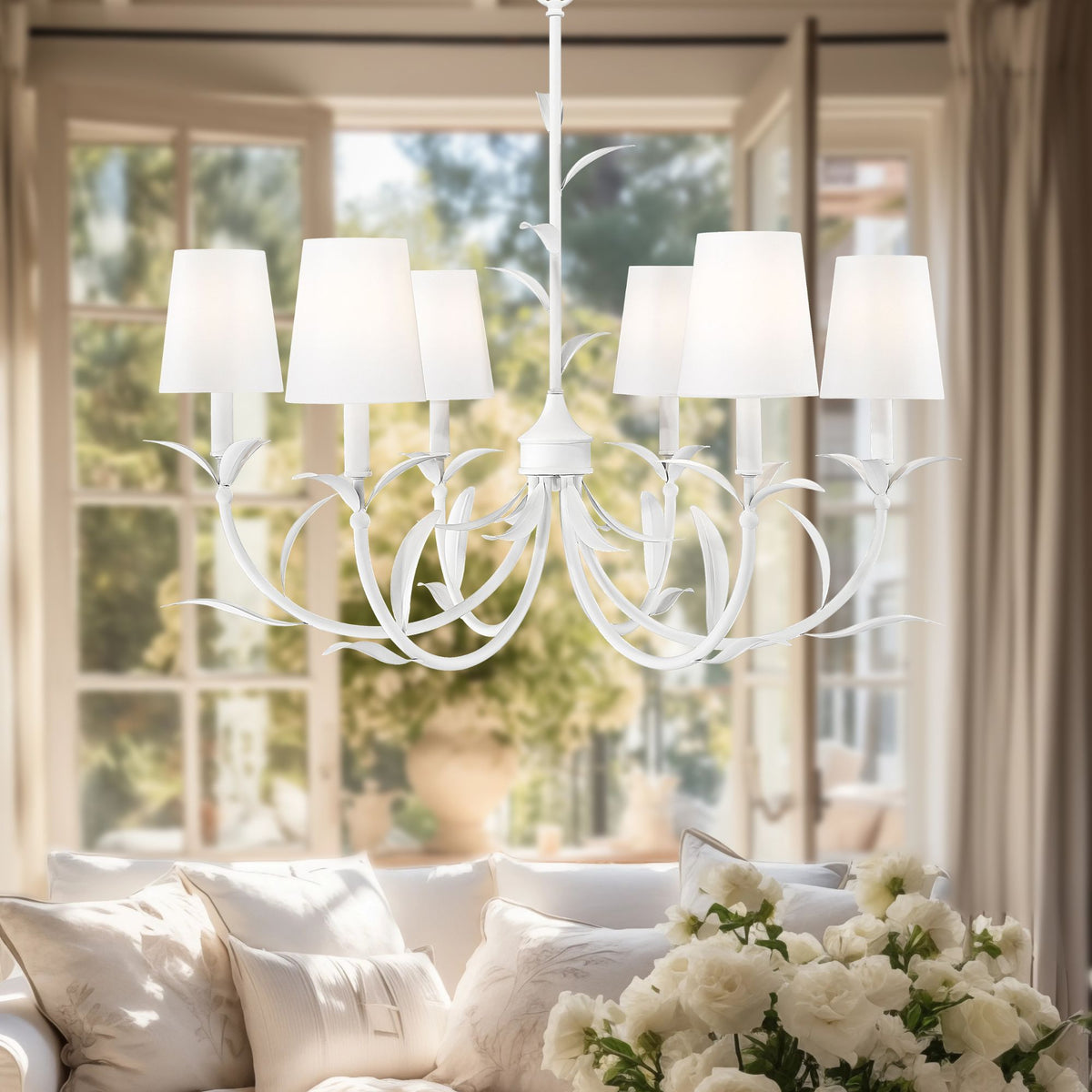 Aslin 6 Light Chandelier Textured White