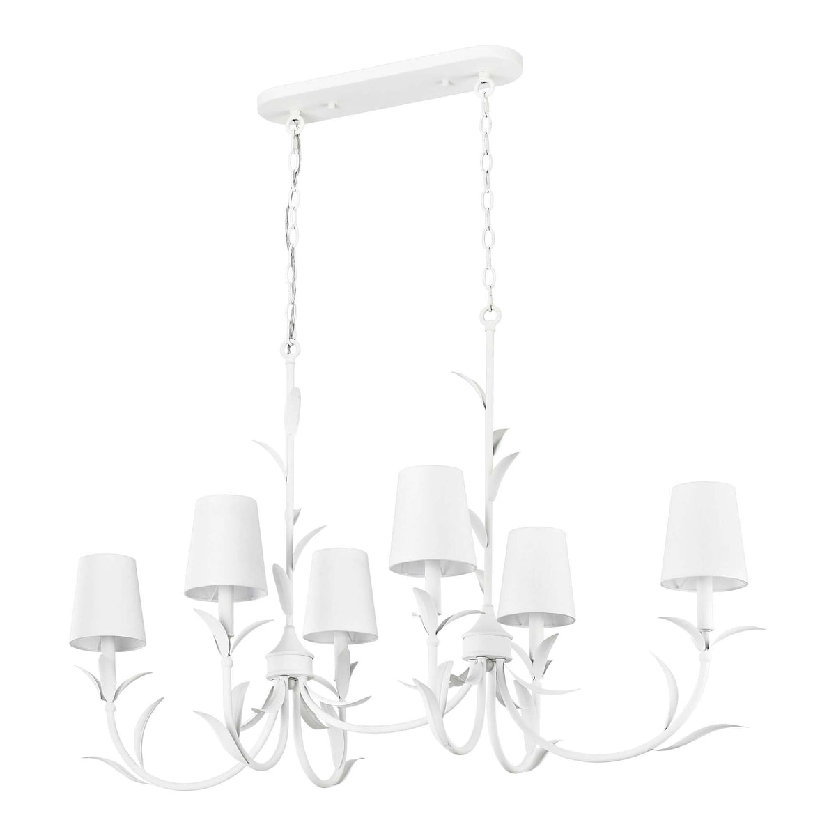 Aslin 6 Light Linear Chandelier Textured White