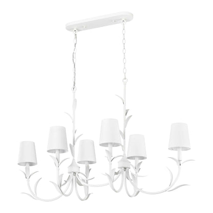 Aslin 6 Light Linear Chandelier Textured White