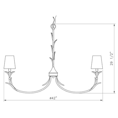 Aslin 8 Light Chandelier Textured White