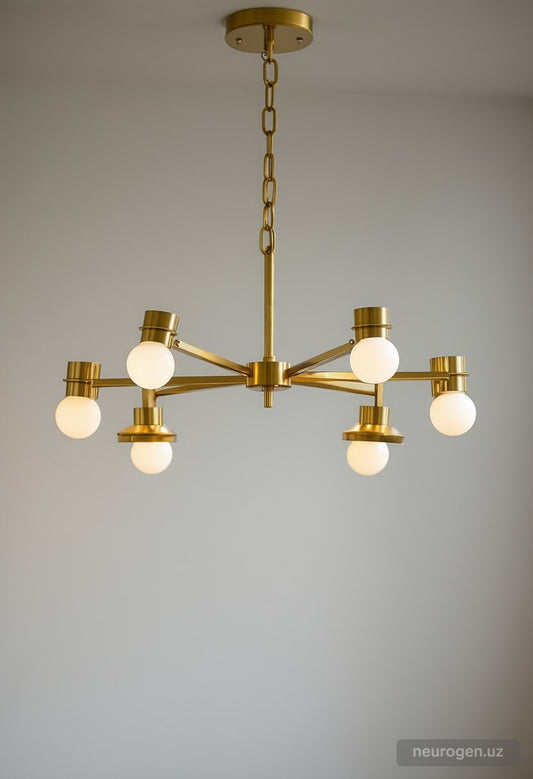 Aurora 6-Light Modern Gold Chandelier 30"