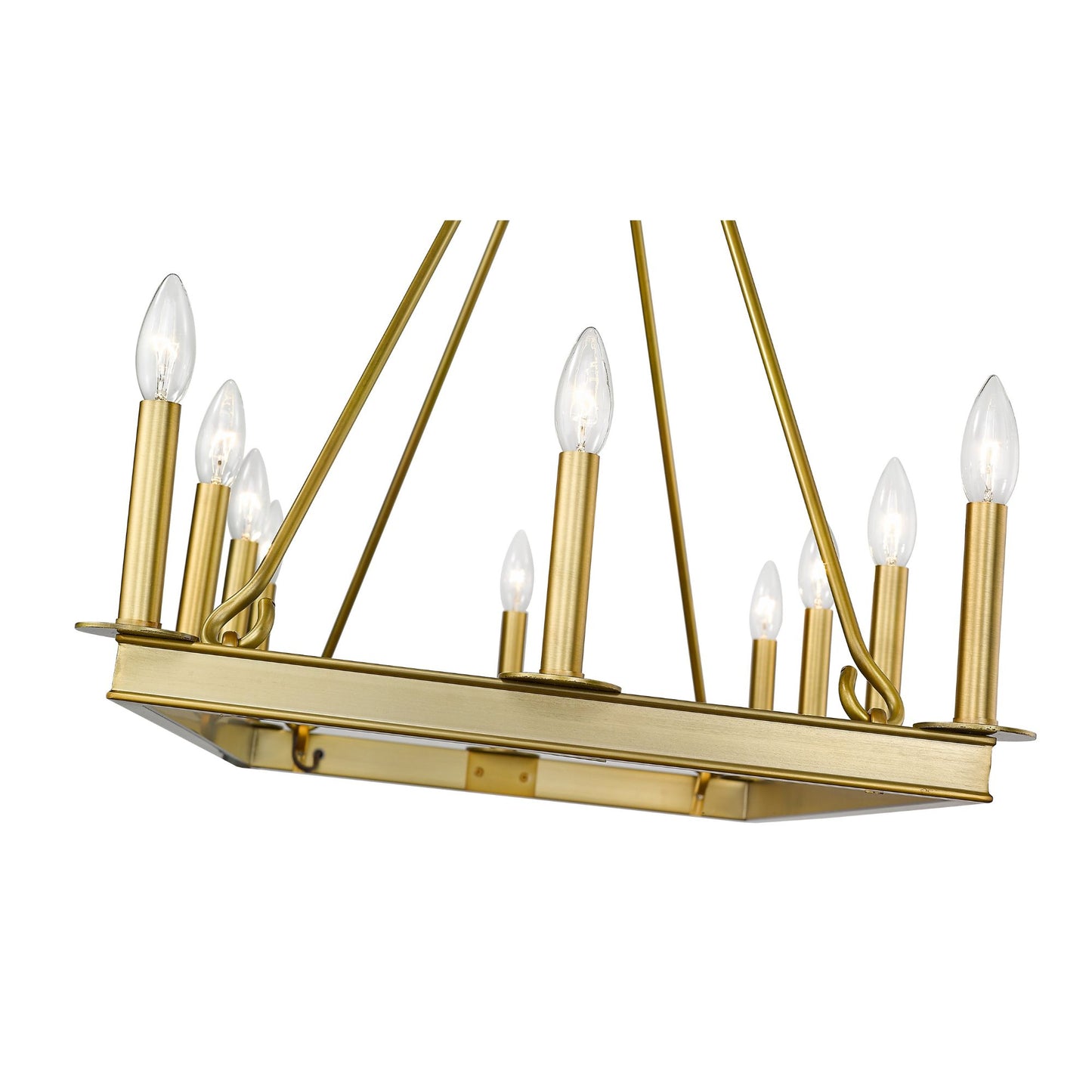 Barclay 10 Light Linear Chandelier Olde Brass