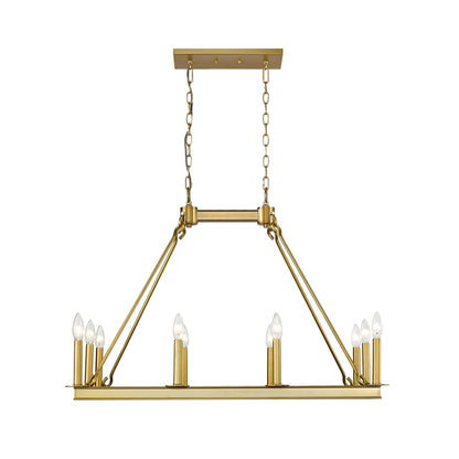 Barclay 10 Light Linear Chandelier Olde Brass