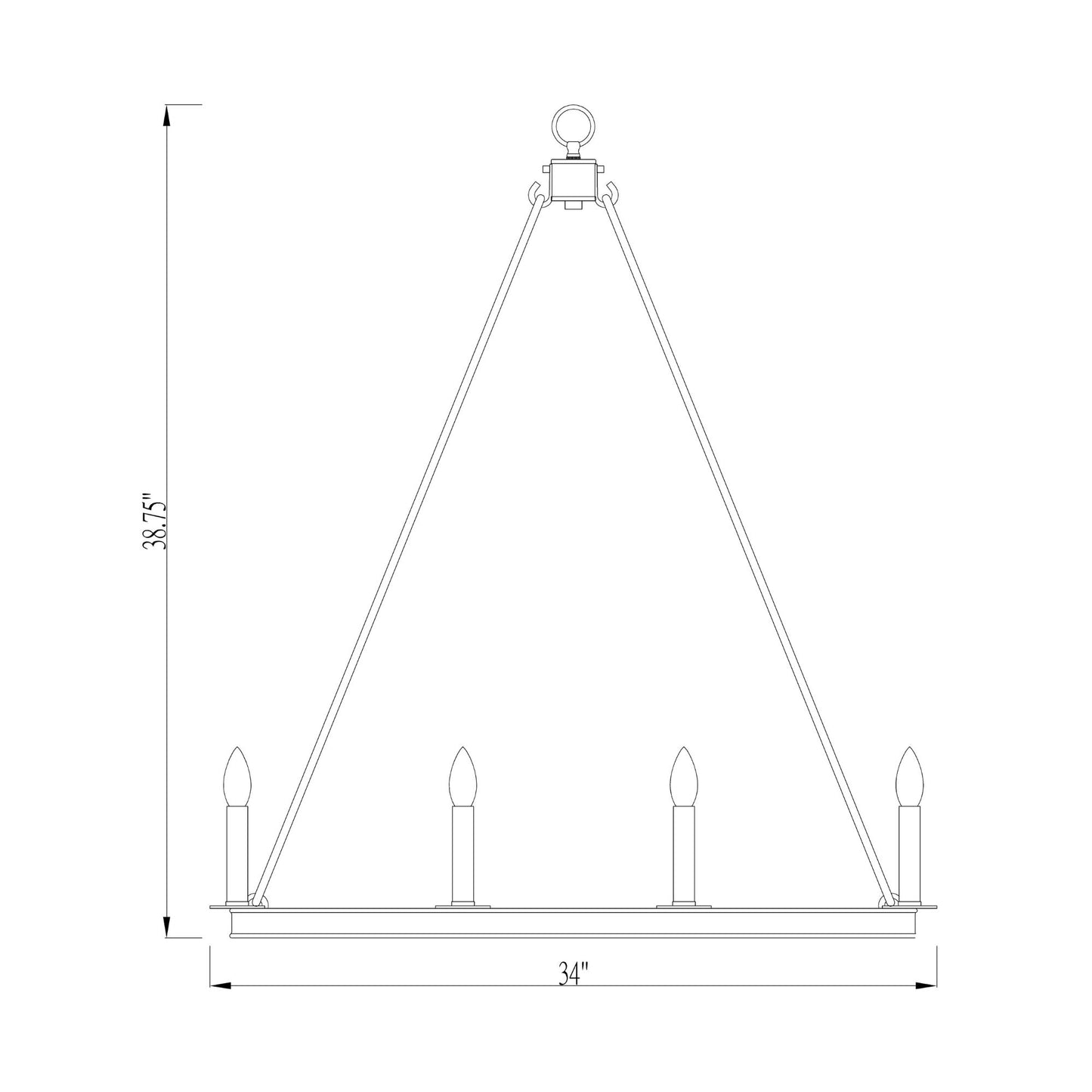 Barclay 12 Light Chandelier Matte Black