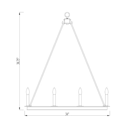 Barclay 12 Light Chandelier Matte Black