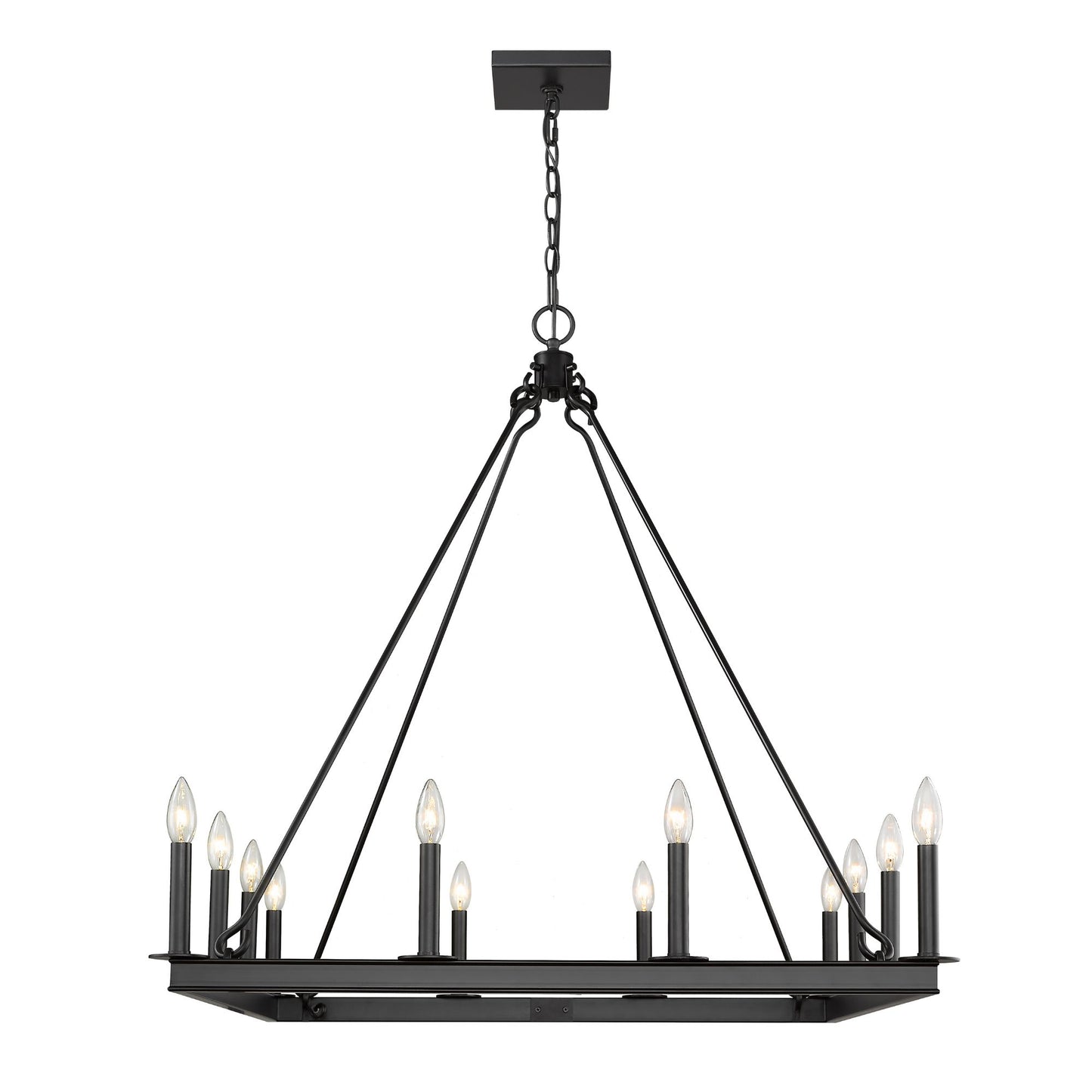 Barclay 12 Light Chandelier Matte Black