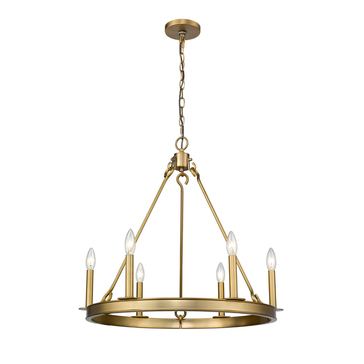 Barclay 6 Light Chandelier Olde Brass