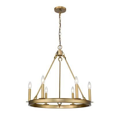 Barclay 6 Light Chandelier Olde Brass