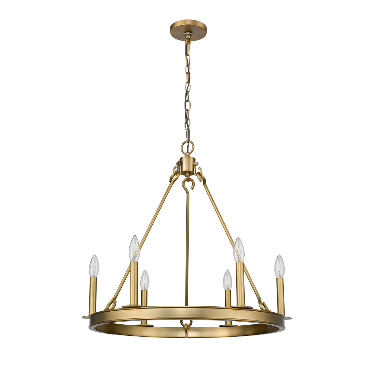 Barclay 6 Light Chandelier Olde Brass