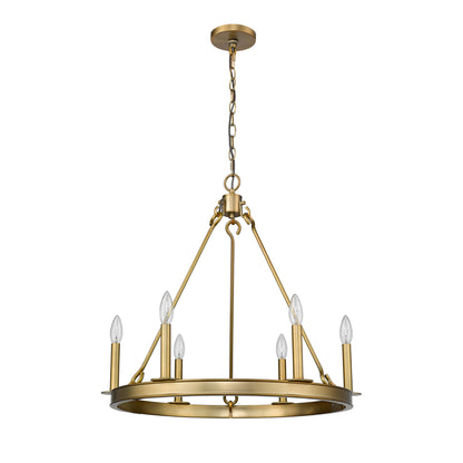 Barclay 6 Light Chandelier Olde Brass