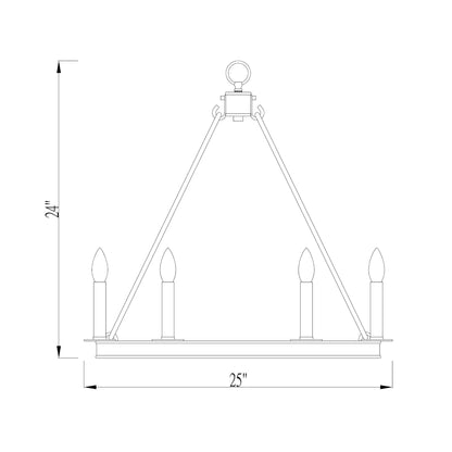 Barclay 6 Light Chandelier Olde Brass
